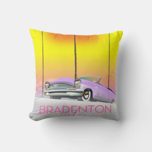 Coussin Affiche de voyage de voiture classique de Bradento
