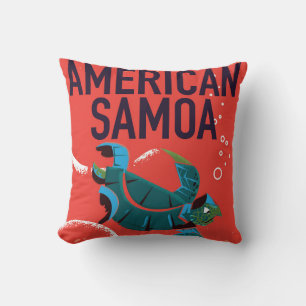Coussin Affiche de voyage vintage des Samoa américaines