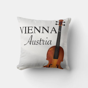 Coussin Affiche de voyage violon Vienne Autriche