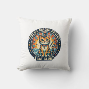 Coussin Affiche Magie de Cirque Chat Mignon Design - Cirqu
