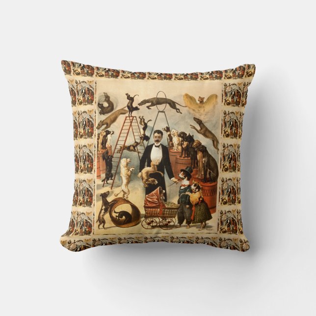 Coussin Affiche qualifiée vintage d'acte de chien de (Recto)