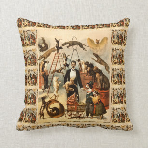 Coussin Affiche qualifiée vintage d'acte de chien de