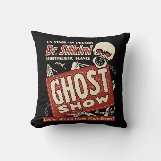 Coussin Affiche vintage d'exposition de spectre - Dr. (Recto)