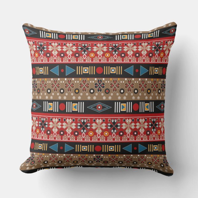 Coussin African patterns, oriental pattern throw pillow (Recto)