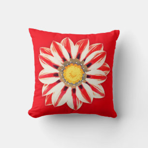 Coussin Afrique / Gazania - Rouge et blanc rayé