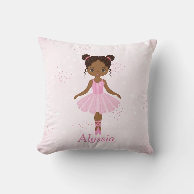 Coussin Afro-Américain Ballerina Jeu d'oreiller (Recto)