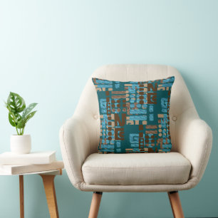 Coussin Afrocentrique Géométrique • Motif de style sage et