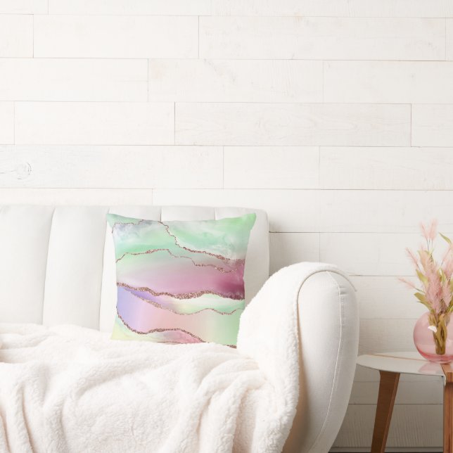 Coussin Agate de pastèque | Neo Mint Green et Cassis Pink (Canapé)