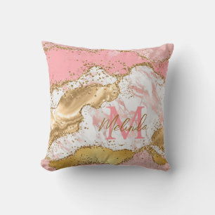 Coussin Agate des séquences or et rose