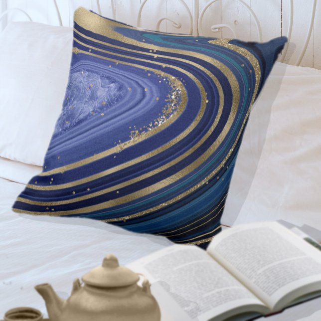 Coussin Agate V2 Abstrait ID827 de minuit (Créateur téléchargé)