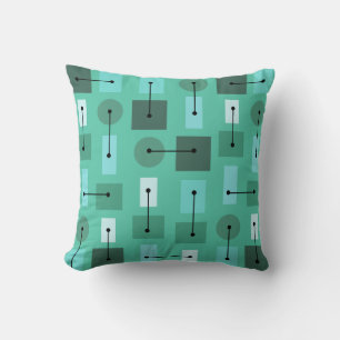 Coussin Âge atomique formes simples Turquoise