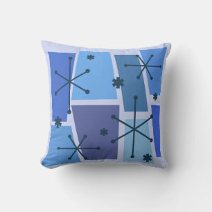 Coussin Age atomique Pop Art bleu