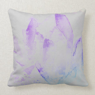 Coussin Âge de cristaux abstraits modernes d'aquarelle de