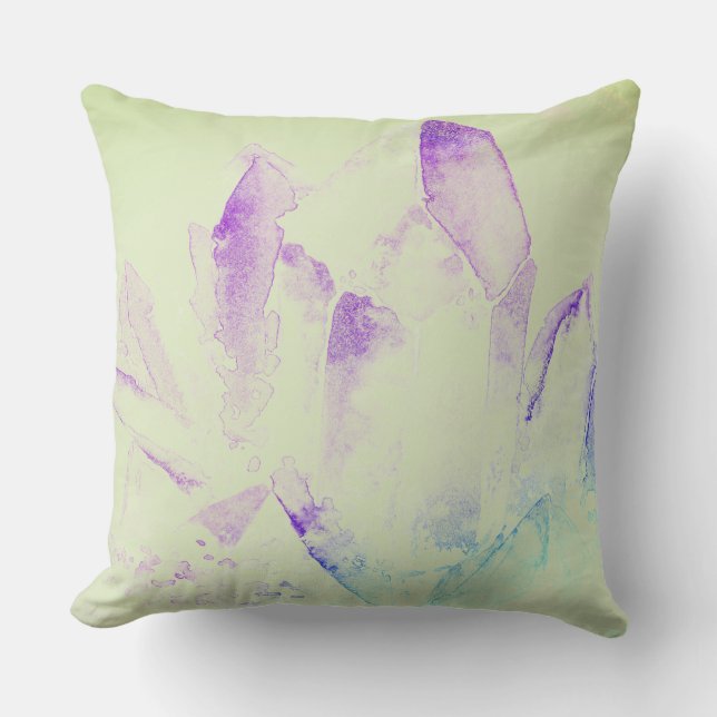 Coussin Âge de cristaux modernes abstraits d'aquarelle de (Recto)