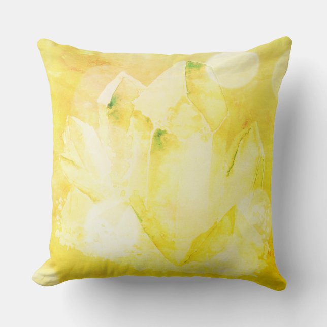 Coussin Âge jaune citrin de cristaux de Faux de *~* nouvel (Recto)