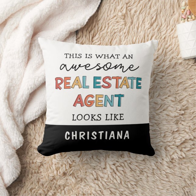 Coussin Agent Immobilier Personnalisé Drôle Awesome Réalis (Couverture)