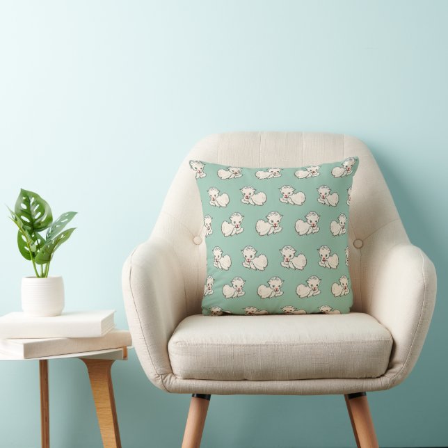 Coussin Agneau de Pâques, Bébé animal de ferme, Religion V (Chaise)
