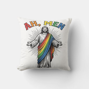 Coussin Ah Men Arc-en-ciel Religieux Vintage