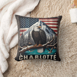 Coussin Aigle à tête blanche perché sur une branche avec d