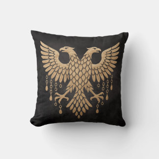 Coussin Aigle à tête double dorée - Emblème mythique royal
