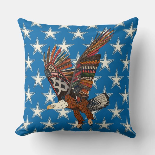 Coussin Aigle bleu américain (Recto)