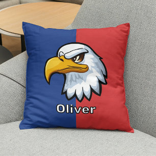 Coussin Aigle de dessin animé patriotique personnalisé en 