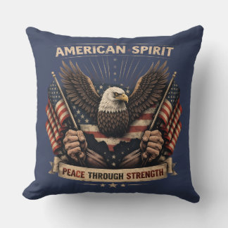 Coussin Aigle de l'Esprit Américain Drapeau Patriotique US