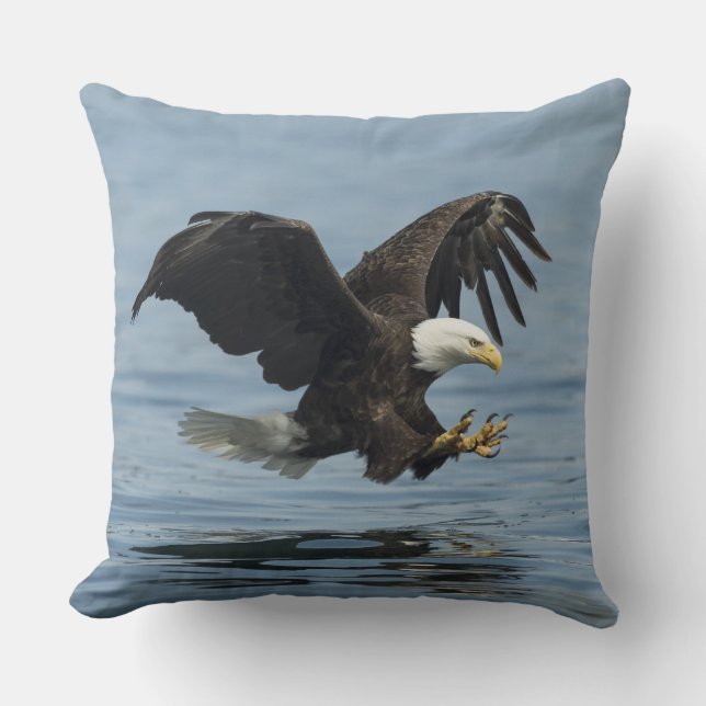 Coussin Aigle en approche (Recto)