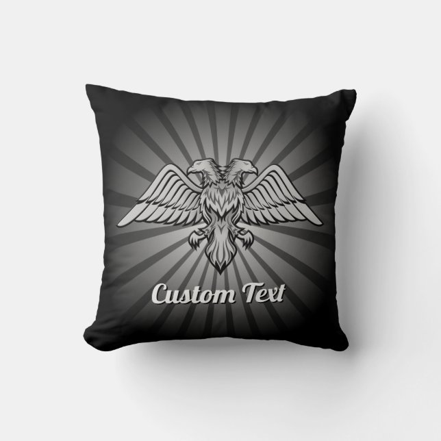 Coussin Aigle gris avec deux têtes Jetez l'oreiller (Recto)