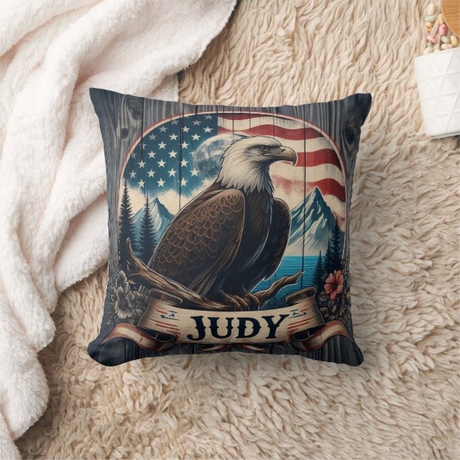 Coussin Aigle Majestueux Sur L'Eau Avec Arrière - plan De  (Couverture)