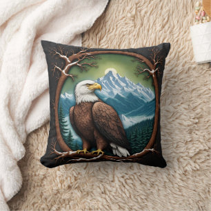 Coussin Aigle Majestueux Surplombant Les Montagnes Neiges