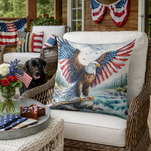 Coussin Aigle patriotique majestueux