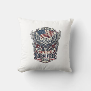 Coussin Aigle Patriotique Moteur Biker Route Liberté Patri