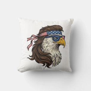 Coussin Aigle patriotique Mullet Gravure vintage vecteur D