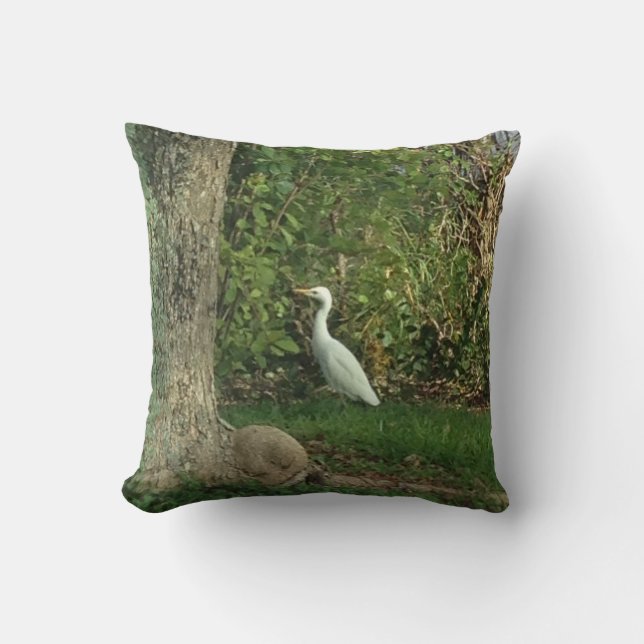 Coussin Aigrette blanche (Recto)