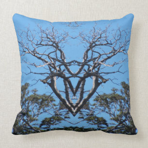 Coussin Ailes de coeur d'arbre de carreau de coton