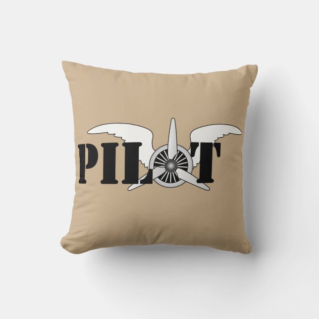 Coussin Ailes Pilotes Avec Thème De L'Aéronautique À Propu (Recto)