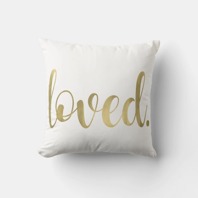 Coussin Aimé. Typographie de script tendance moderne de ty (Recto)