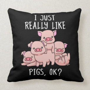 Coussin Aimer Cochon Cadeau Femmes Cochon Cadeaux Porc Vin