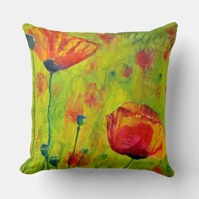 Coussin "Aimez les pavots ! "Coussin (Recto)