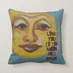 Coussin Aimez-vous à la lune et au dos