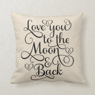 Coussin Aimez-vous à la lune et au dos