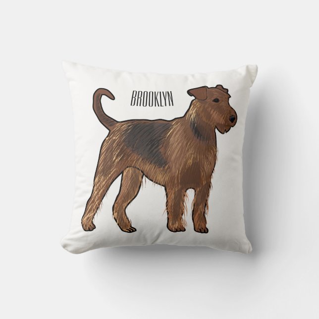 Coussin Airedale terrier dog cartoon (Recto)