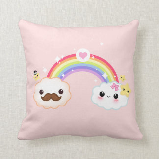 Coussin Ajouter de nuage de Kawaii à l'arc-en-ciel et aux