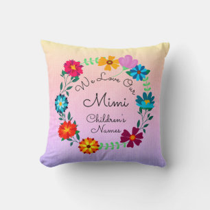 Coussin Ajouter des noms, changer Mimi - Nous aimons notre