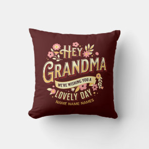 Coussin Ajouter des noms Grand-mère Nous vous souhaitons u