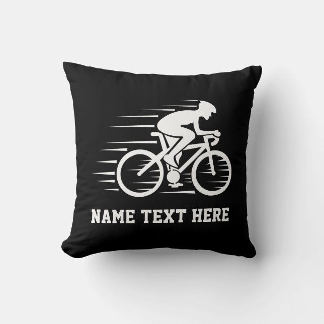 Coussin Ajouter le nom / texte Bicycle Speed Rider Racer b (Recto)
