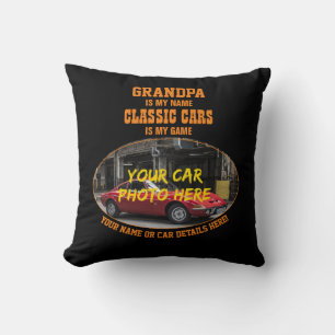 Coussin Ajouter Nom, Sa Photo De Voiture, Texte, Grand-Pèr