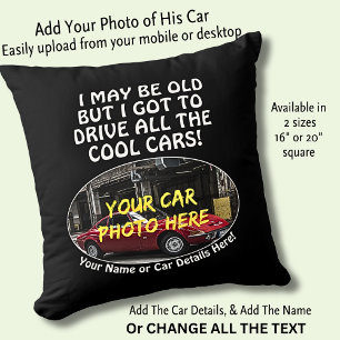 Coussin Ajouter Nom, Sa Photo De Voiture, Texte, Voitures 