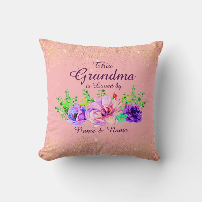 Coussin Ajouter ou modifier des noms Cette grand-mère est  (Recto)